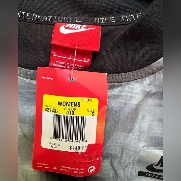 NWT New NIKE Black Gray White Ombré Tie Dye Bomber Jacket Small - Picture 5 of 6